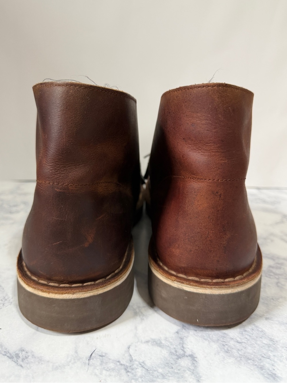 Clarks Bushacre 15522 Size 13 Men’s Brown Leather Chukka Laceup Boots Shoes - Picture 4 of 8